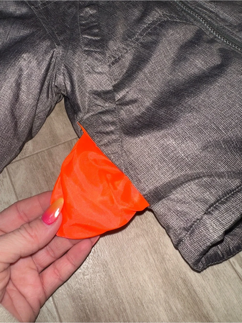 Carter's Charcoal Puffer Jacket with Orange Hood Lining